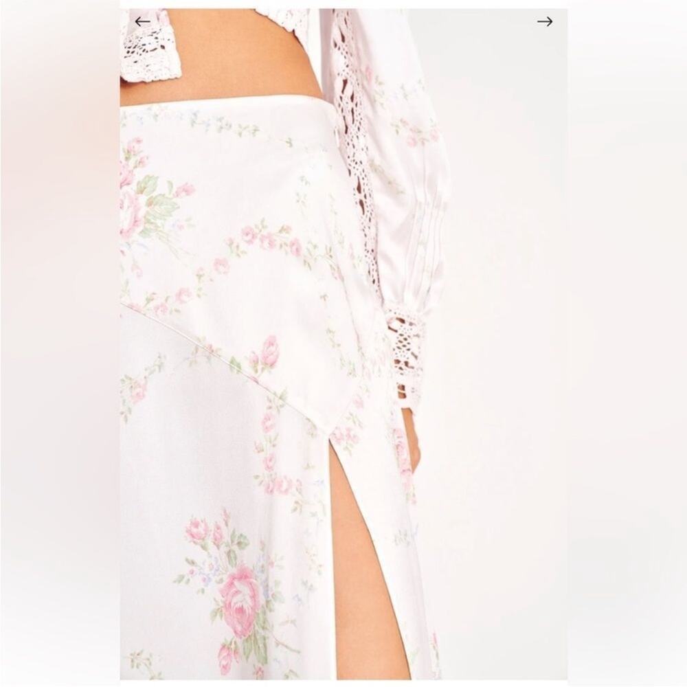 LOVESHACKFANCY Ziggy Silk Maxi Skirt, Angelic Pink 4 - Picture 6 of 9